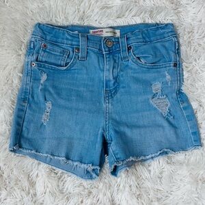 Levi Strauss High Rise Distressed Denim Shorts